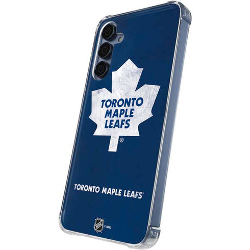 NHL Toronto Maple Leafs Distressed Galaxy A55 5G Clear Case