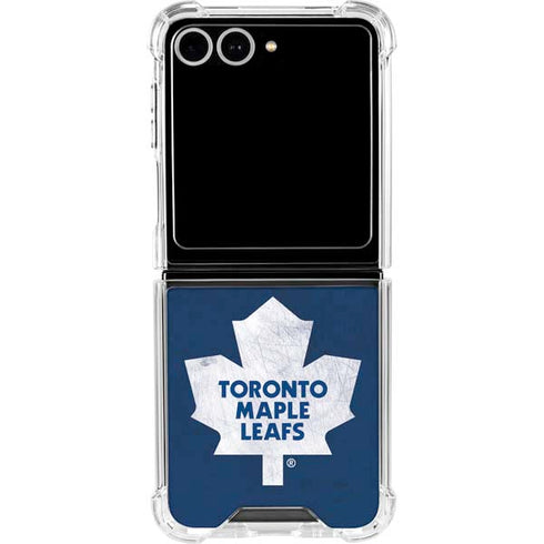 NHL Toronto Maple Leafs Distressed Galaxy Z Flip7 Clear Case
