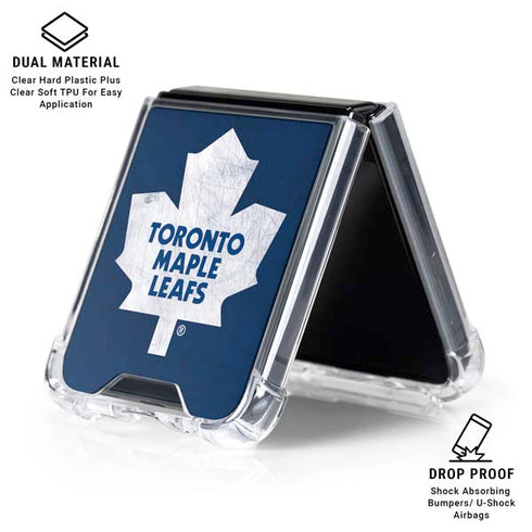 NHL Toronto Maple Leafs Distressed Galaxy Z Flip7 Clear Case