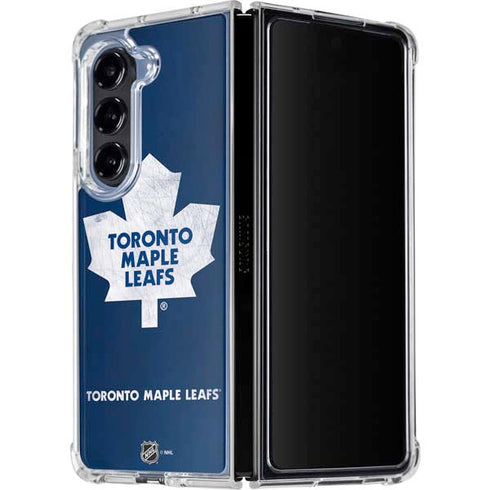 NHL Toronto Maple Leafs Distressed Galaxy Z Fold5 5G Clear Case