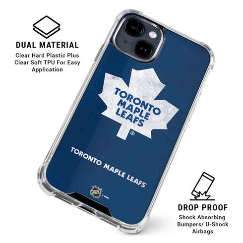 NHL Toronto Maple Leafs Distressed iPhone 15 Clear Case
