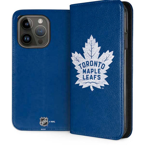 NHL Toronto Maple Leafs Distressed iPhone 15 Pro Folio Case