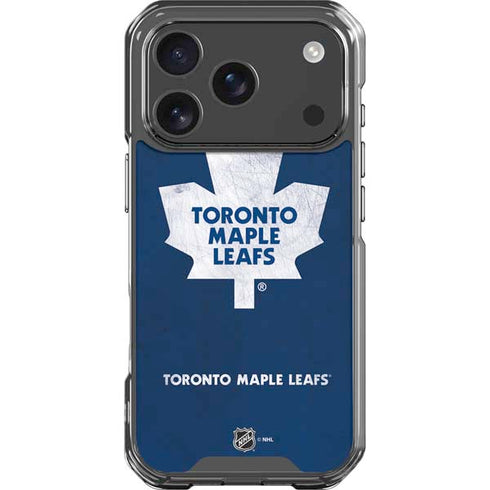 NHL Toronto Maple Leafs Distressed iPhone 17 Pro Clear Case