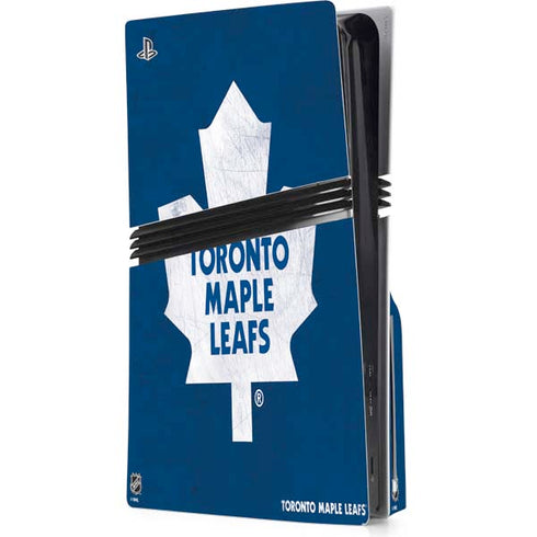 NHL Toronto Maple Leafs Distressed PS5 Pro Disk Console Skin
