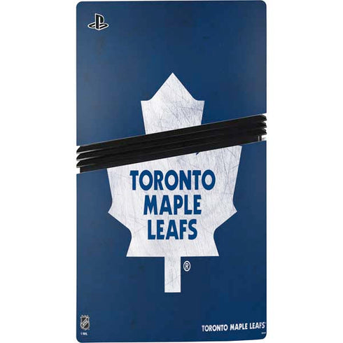 NHL Toronto Maple Leafs Distressed PS5 Pro Disk Console Skin