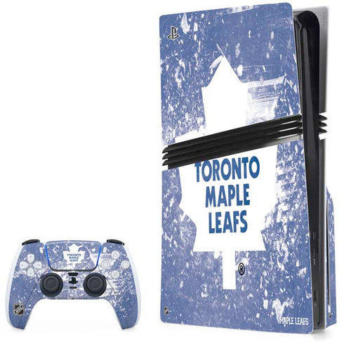 NHL Toronto Maple Leafs Frozen PS5 Pro Disk Bundle Skin