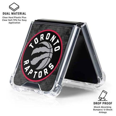 NBA Toronto Raptors Black Rust Galaxy Z Flip6 Clear Case