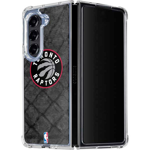 NBA Toronto Raptors Black Rust Galaxy Z Fold5 5G Clear Case