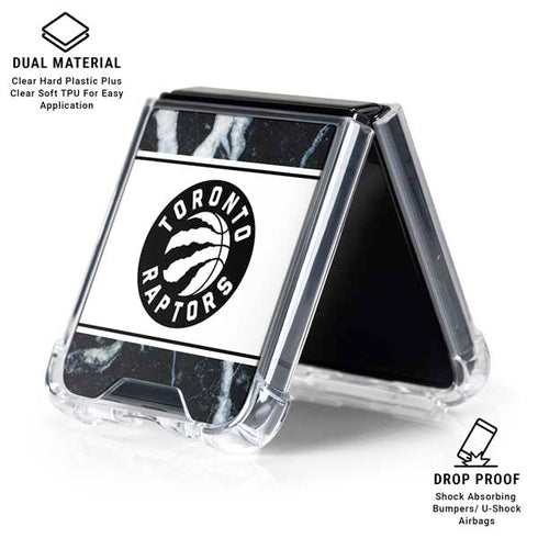 NBA Toronto Raptors Marble Galaxy Z Flip6 Clear Case