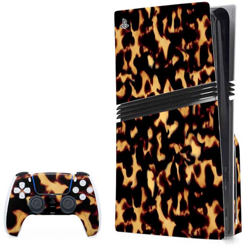 Tortoise Shell PS5 Pro Disk Bundle Skin