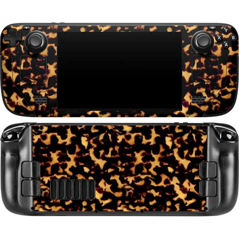Tortoise Shell Steam Deck Handheld Gaming Computer OLED Skin