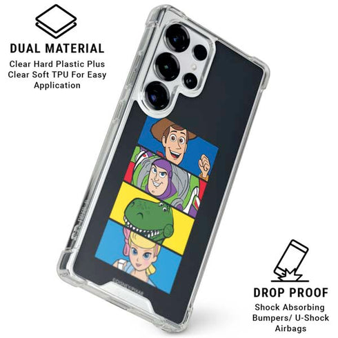 Disney Toy Story Character Grid Galaxy S25 Ultra Clear Case