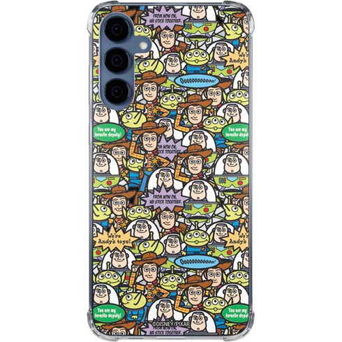 Disney Toy Story Characters Collage Pattern Galaxy A55 5G Clear Case