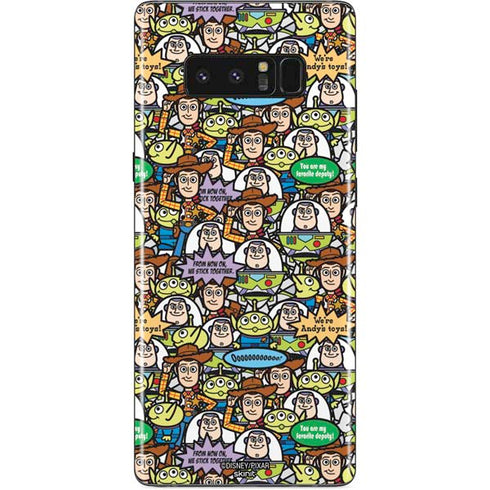 Disney Toy Story Characters Collage Pattern Galaxy Note 8 Skin