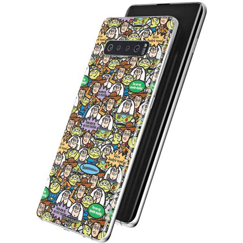 Disney Toy Story Characters Collage Pattern Galaxy S10 Plus Skin