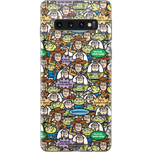Disney Toy Story Characters Collage Pattern Galaxy S10 Skin