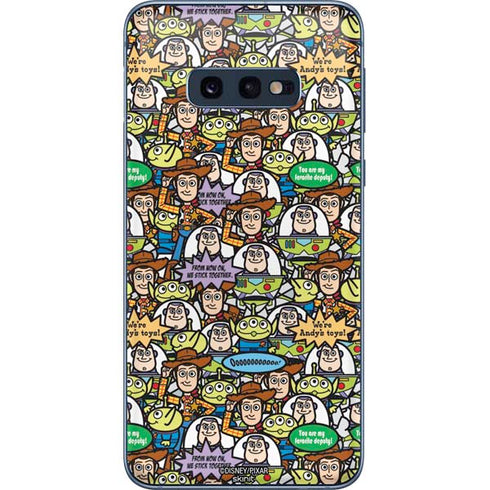 Disney Toy Story Characters Collage Pattern Galaxy S10e Skin
