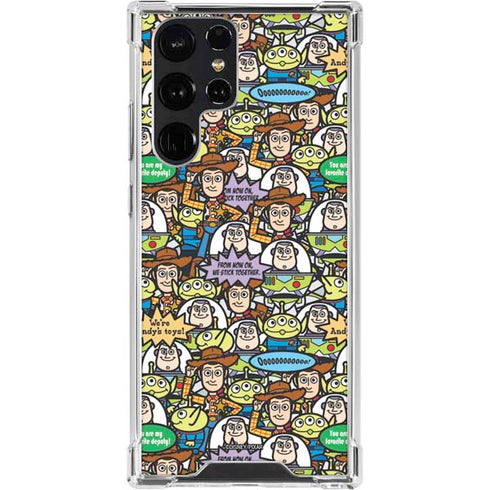 Disney Toy Story Characters Collage Pattern Galaxy S23 Ultra Clear Case