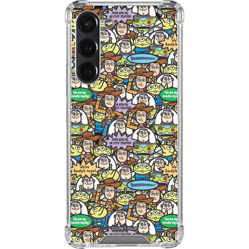 Disney Toy Story Characters Collage Pattern Galaxy S24 FE Clear Case