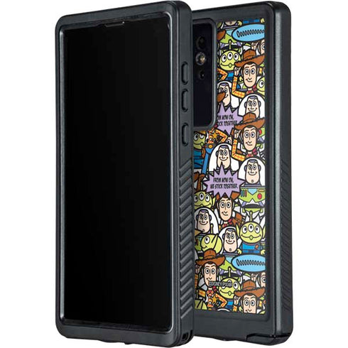 Disney Toy Story Characters Collage Pattern Galaxy S24 Ultra Waterproof Case