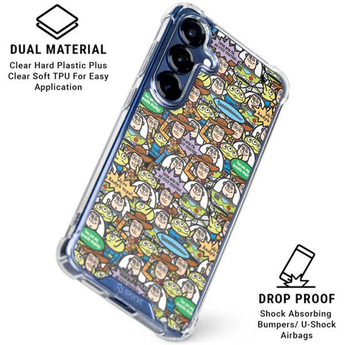Disney Toy Story Characters Collage Pattern Galaxy S25 Plus Clear Case