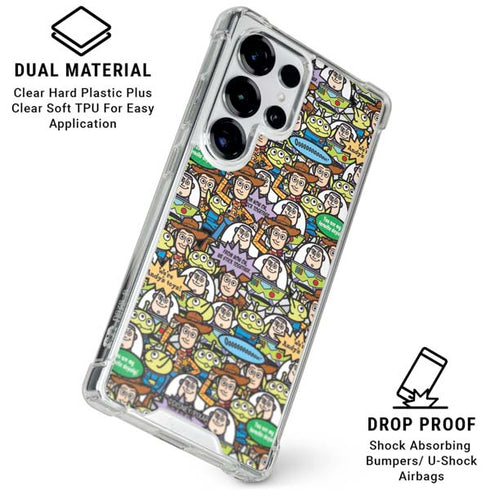Disney Toy Story Characters Collage Pattern Galaxy S25 Ultra Clear Case