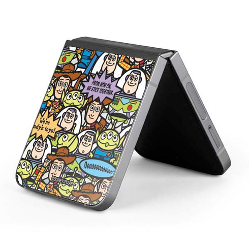 Disney Toy Story Characters Collage Pattern Galaxy Z Flip6 Skin