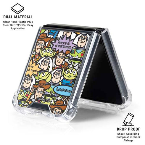Disney Toy Story Characters Collage Pattern Galaxy Z Flip6 Clear Case
