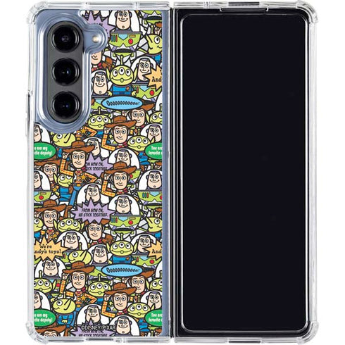 Disney Toy Story Characters Collage Pattern Galaxy Z Fold5 5G Clear Case