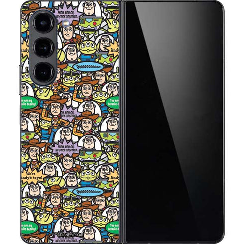 Disney Toy Story Characters Collage Pattern Galaxy Z Fold5 5G Skin