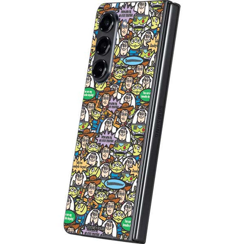 Disney Toy Story Characters Collage Pattern Galaxy Z Fold5 5G Skin