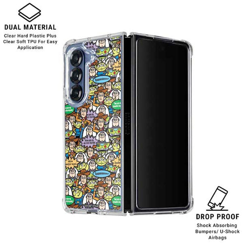 Disney Toy Story Characters Collage Pattern Galaxy Z Fold6 Clear Case