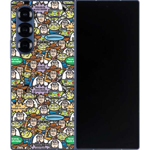 Disney Toy Story Characters Collage Pattern Galaxy Z Fold6 Skin