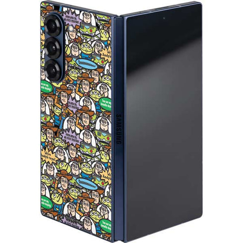 Disney Toy Story Characters Collage Pattern Galaxy Z Fold6 Skin