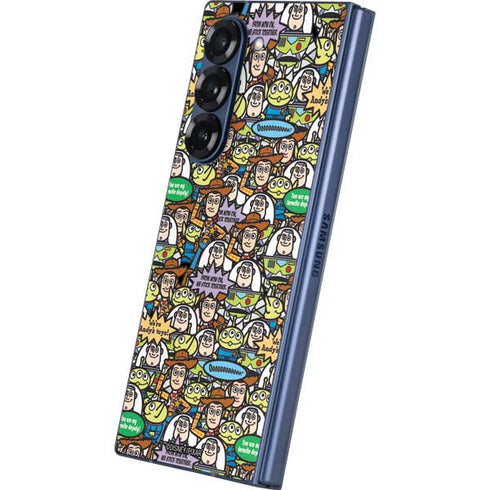 Disney Toy Story Characters Collage Pattern Galaxy Z Fold6 Skin