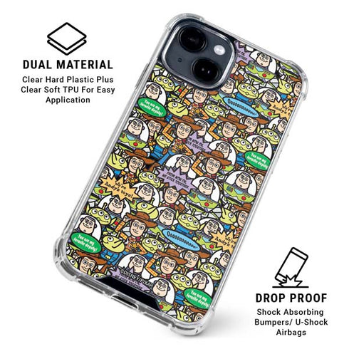 Disney Toy Story Characters Collage Pattern iPhone 15 Clear Case