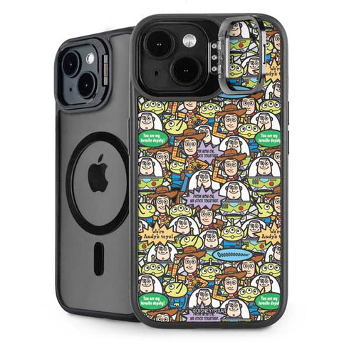 Disney Toy Story Characters Collage Pattern iPhone 15 Kickstand Case