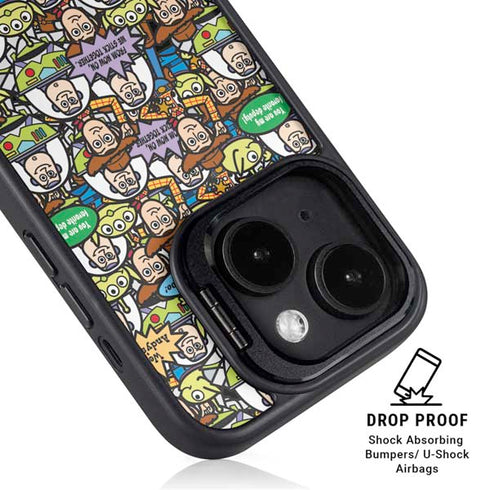 Disney Toy Story Characters Collage Pattern iPhone 15 Kickstand Case