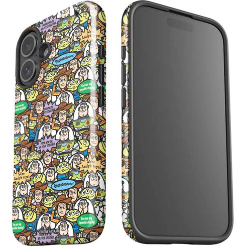 Disney Toy Story Characters Collage Pattern iPhone 16 Plus Impact Case