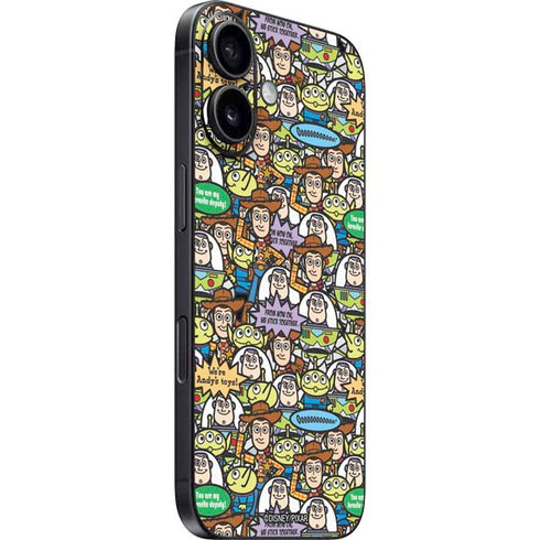 Disney Toy Story Characters Collage Pattern iPhone 16 Plus Skin