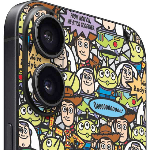 Disney Toy Story Characters Collage Pattern iPhone 16 Plus Skin