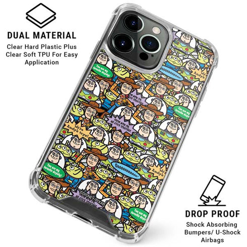 Disney Toy Story Characters Collage Pattern iPhone 16 Pro Max Clear Case
