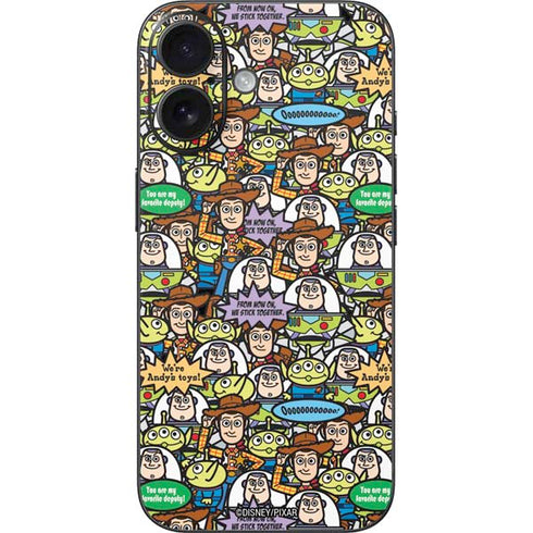 Disney Toy Story Characters Collage Pattern iPhone 16 Skin