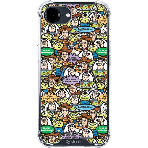 Disney Toy Story Characters Collage Pattern iPhone 16e Clear Case