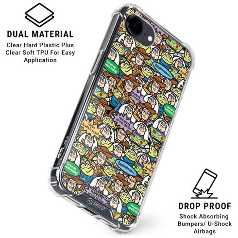 Disney Toy Story Characters Collage Pattern iPhone 16e Clear Case