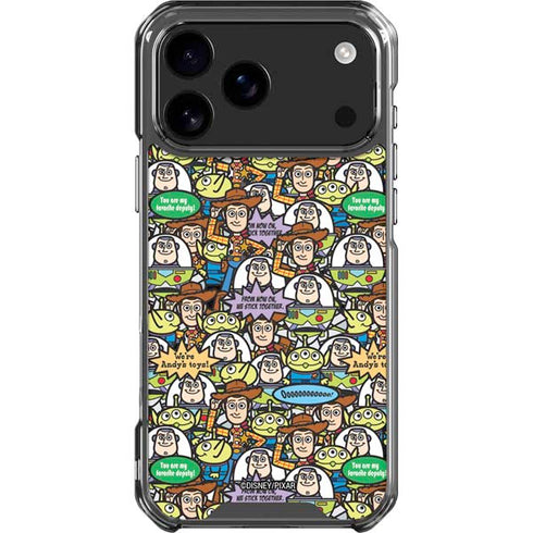 Disney Toy Story Characters Collage Pattern iPhone 18 Pro Max Clear Case