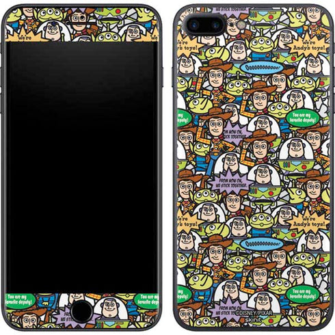 Disney Toy Story Characters Collage Pattern iPhone 8 Plus Skin