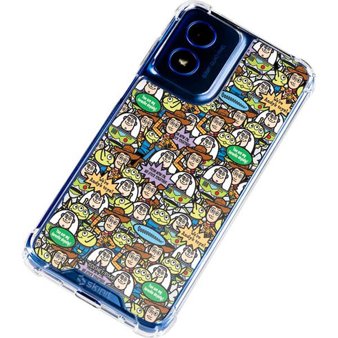 Disney Toy Story Characters Collage Pattern Moto G 5G (2024) Clear Case