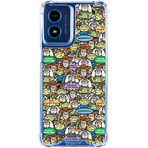 Disney Toy Story Characters Collage Pattern Moto G Play 4G (2024) Clear Case