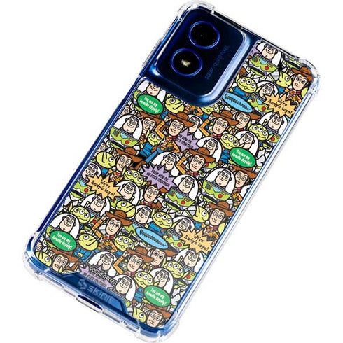Disney Toy Story Characters Collage Pattern Moto G Play 4G (2024) Clear Case